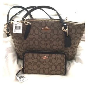 Coach Khaki Brown Purse and Wallet